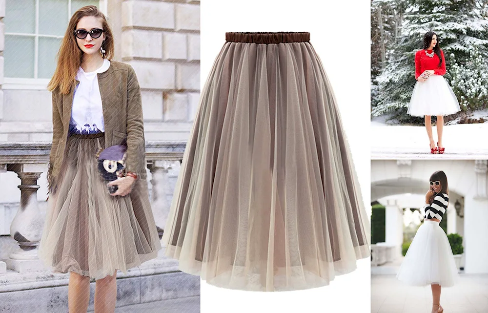 Skirt chiffon midi 2022