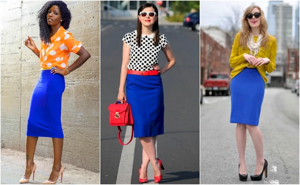 Yellow pencil skirt