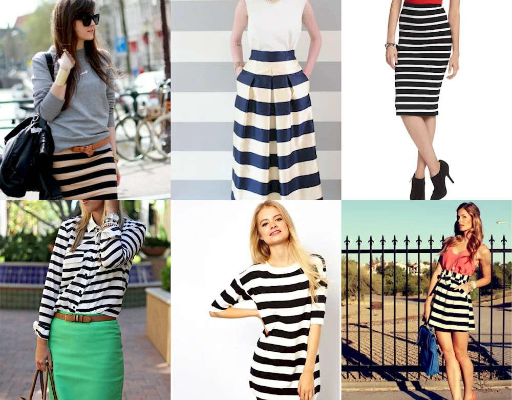 Horizontal Striped Skirt