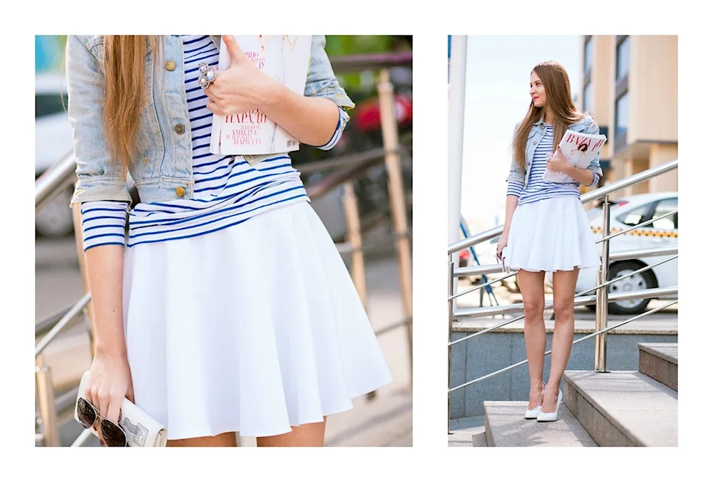 Pleated skirt with sneakers