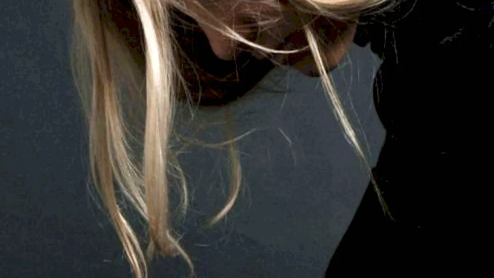 Blonde with short haircut from the back