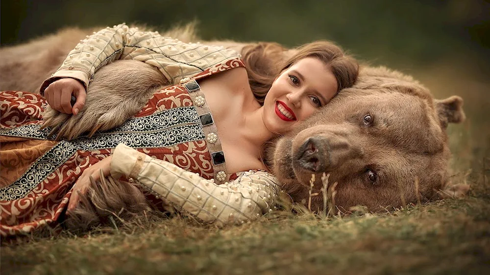 Girl and bearMargarita Kareva bear Stepan