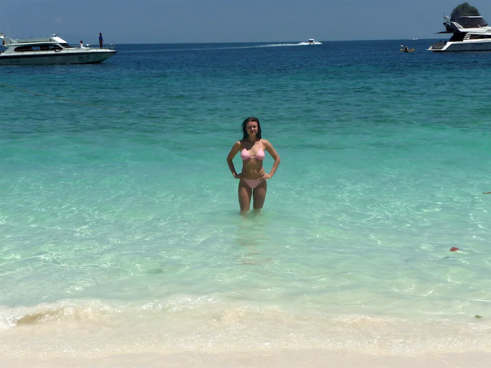 Lubov Zaitseva on the beach