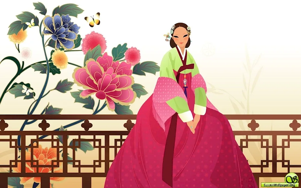 Korea hanbok vector