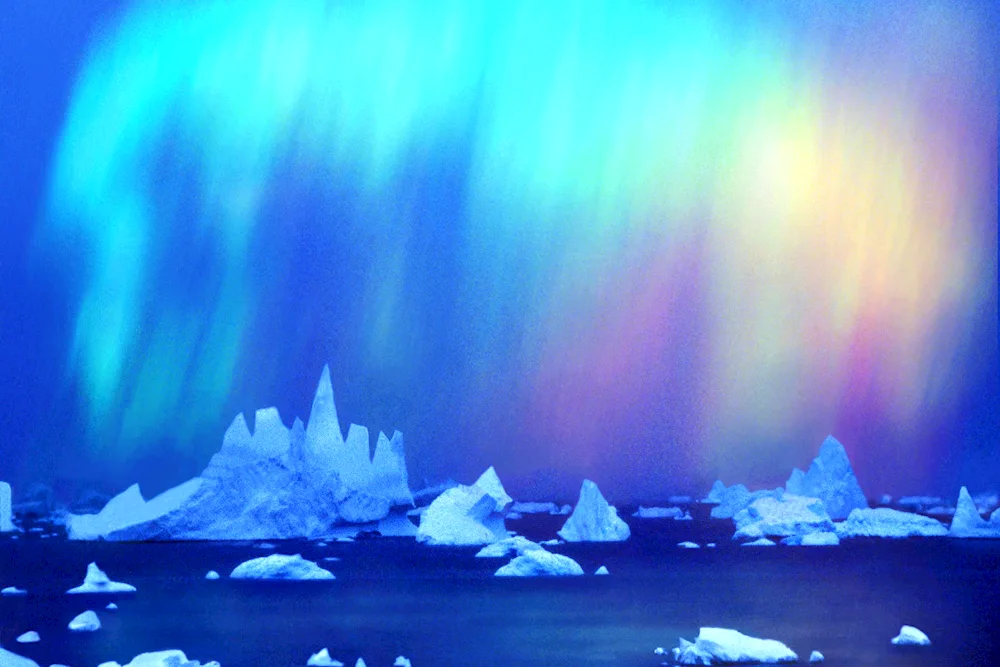 Southern lights in Antarctica