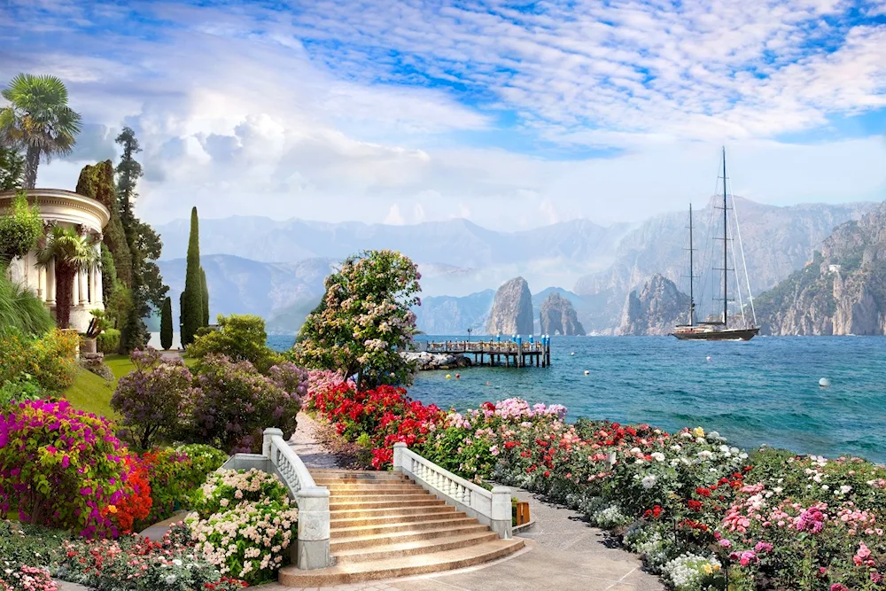 Southern Capri Landscape Italy Colonnade