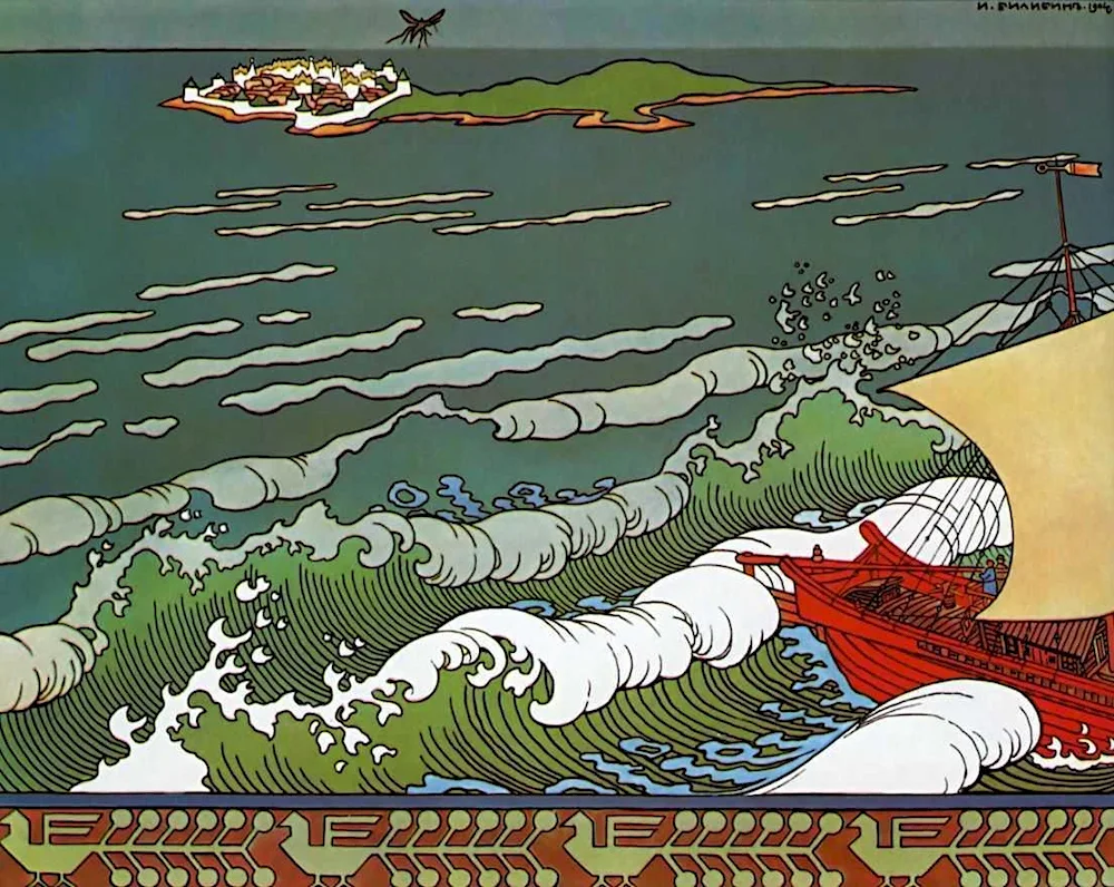 Ivan Bilibin illustrations to the The Tale of Tsar Saltan