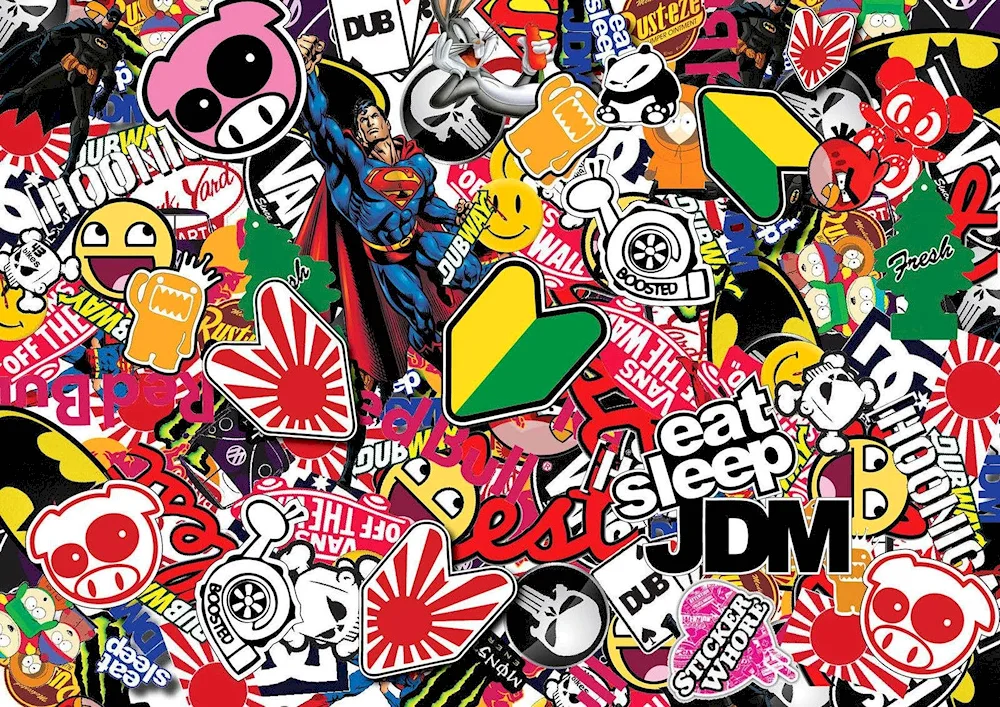 JDM stickers stickerbombing
