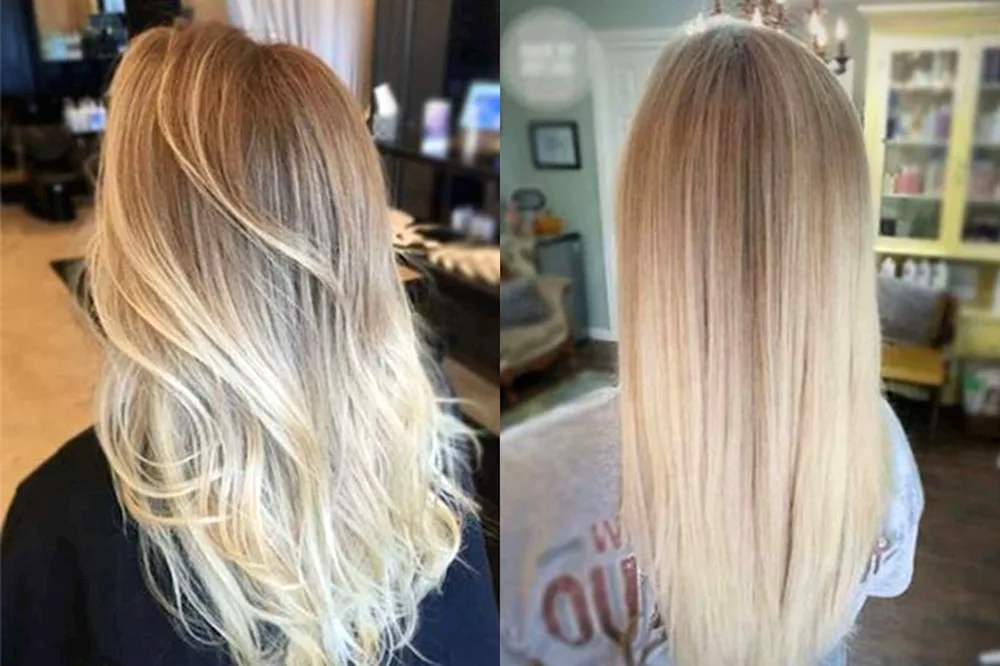 How to do shatush colouring on blonde hair photo