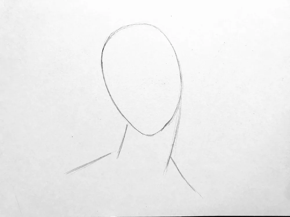 Bun in profile drawing