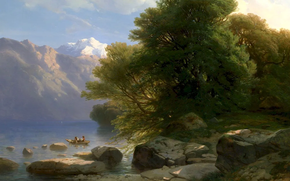 Kalam Alexander 1810 - 1864 landscape with oaks