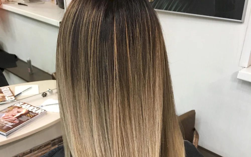 Californian Balayage on straight blonde hair