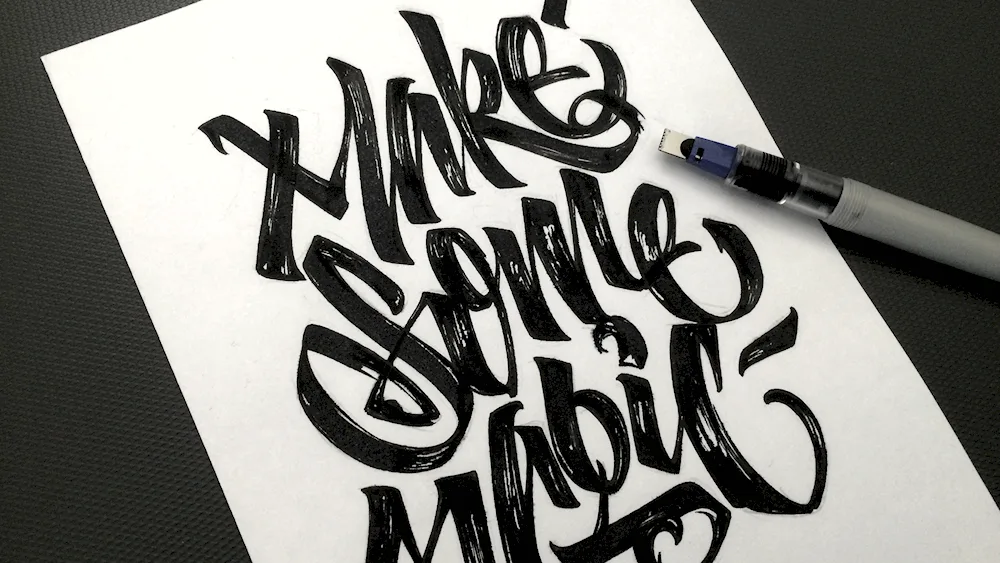 Calligraphy with marker
