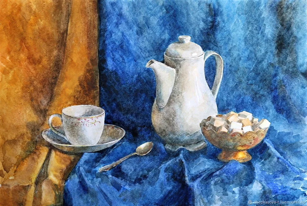 Camille Pissarro still life with coffee pot