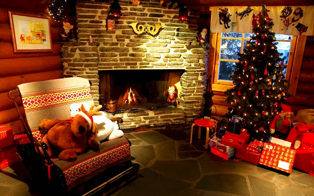 Fireplace and Christmas tree