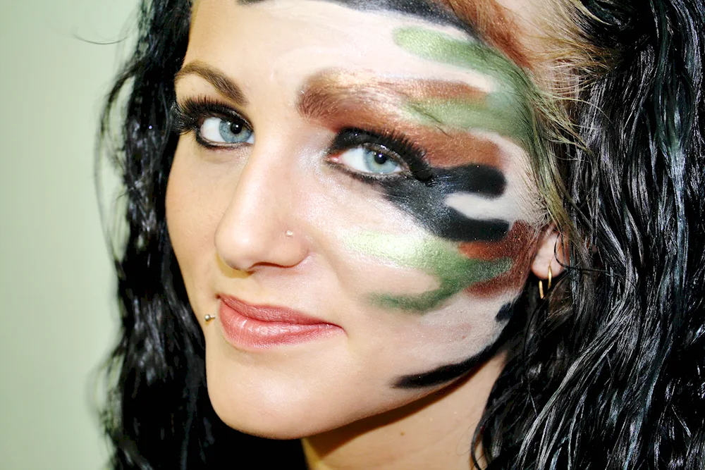 Camouflage face makeup