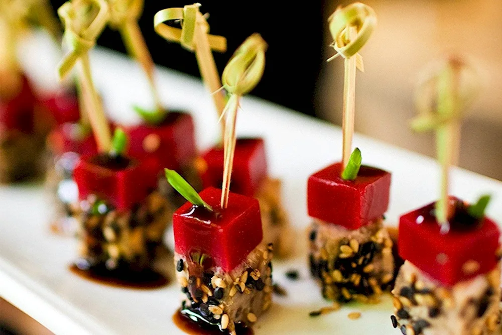 Canape cherry mozzarella olives