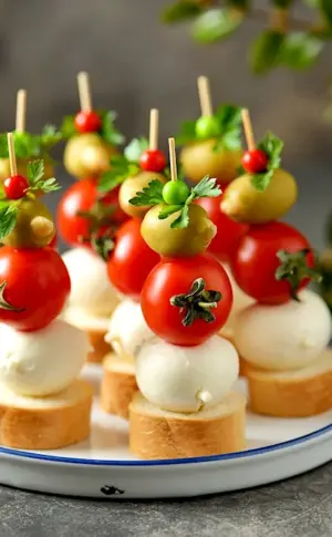 Canapé cherry tomato mozzarella