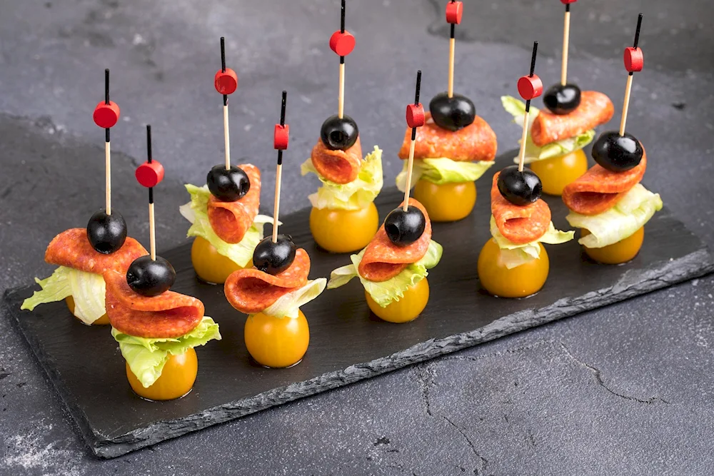 Canape feta cherry tomatoes