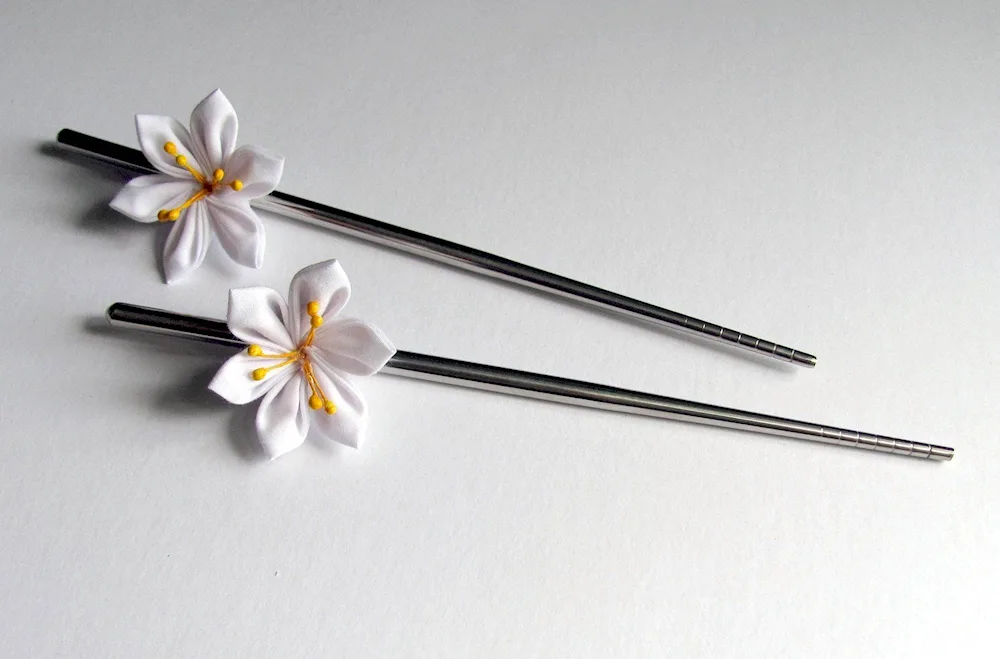 Bun hairstyle with chopsticks
