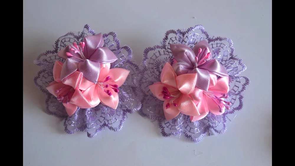 Kanzashi ribbon hair bands