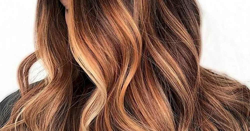 Caramel Balayage on dark hair