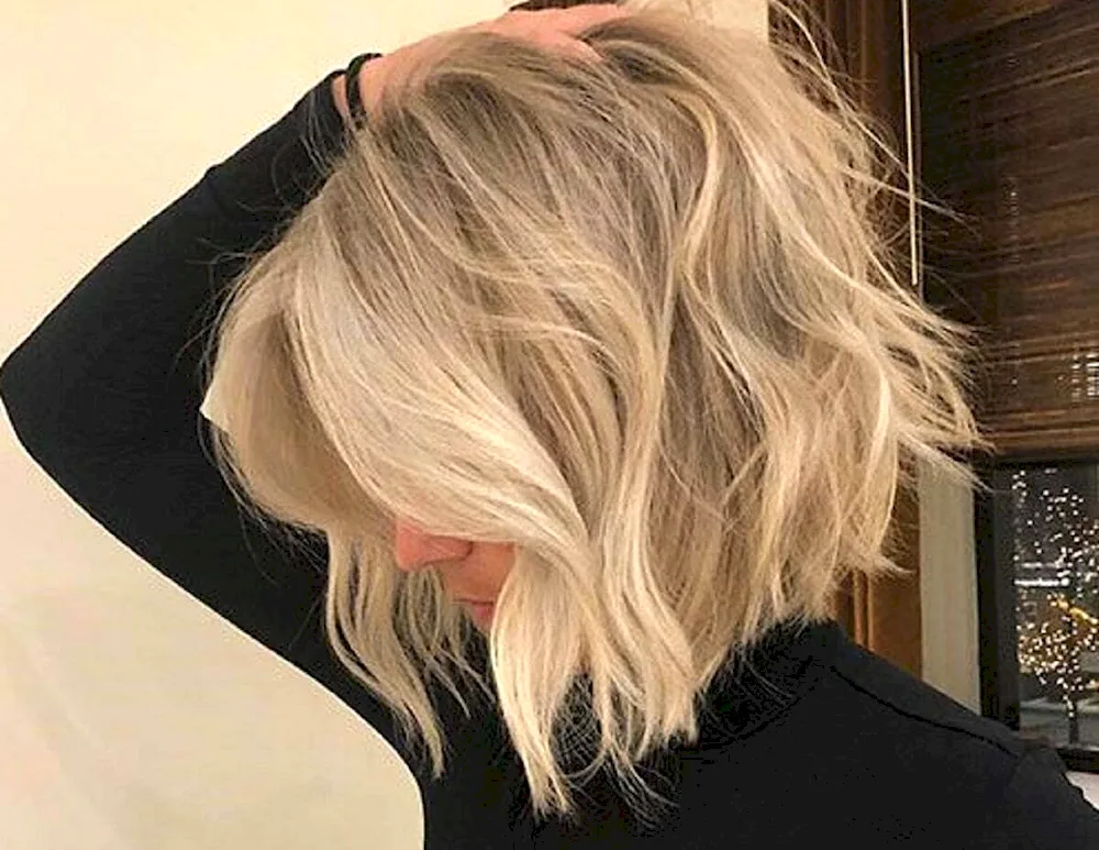 Blonde with a back bob