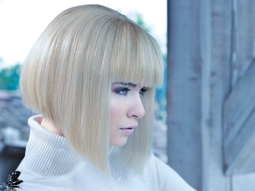 Blonde bob with bangs