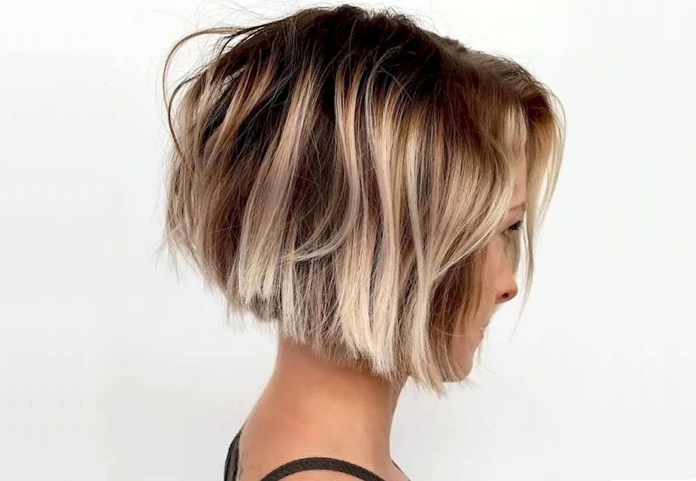 Balayage colouring on bob