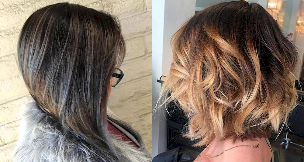 Balayage on dark hair medium