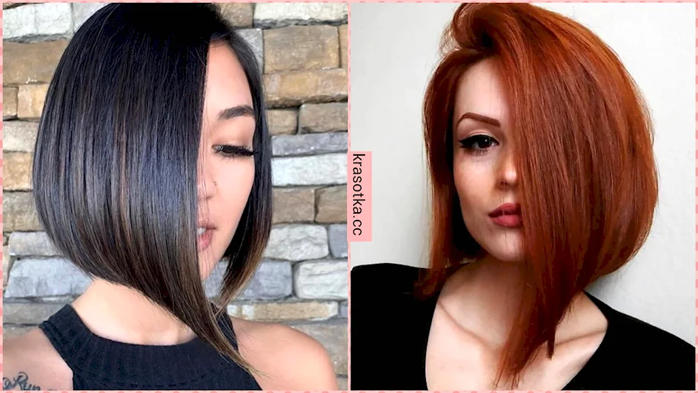 Long Bob haircut with short back of the head
