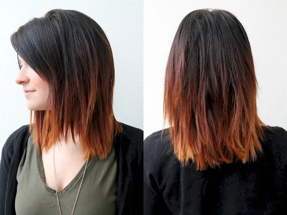 Balayage on dark bob