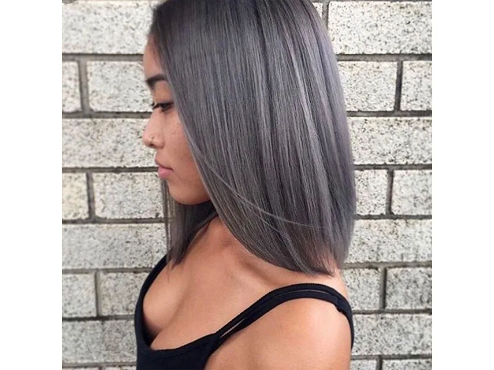 Long bob ash grey