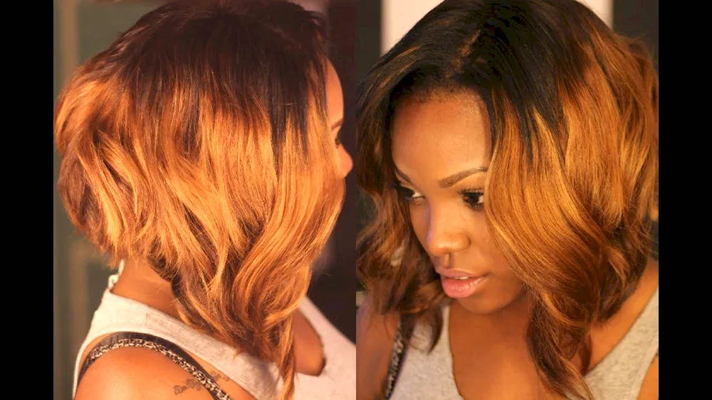 Balayage red bob
