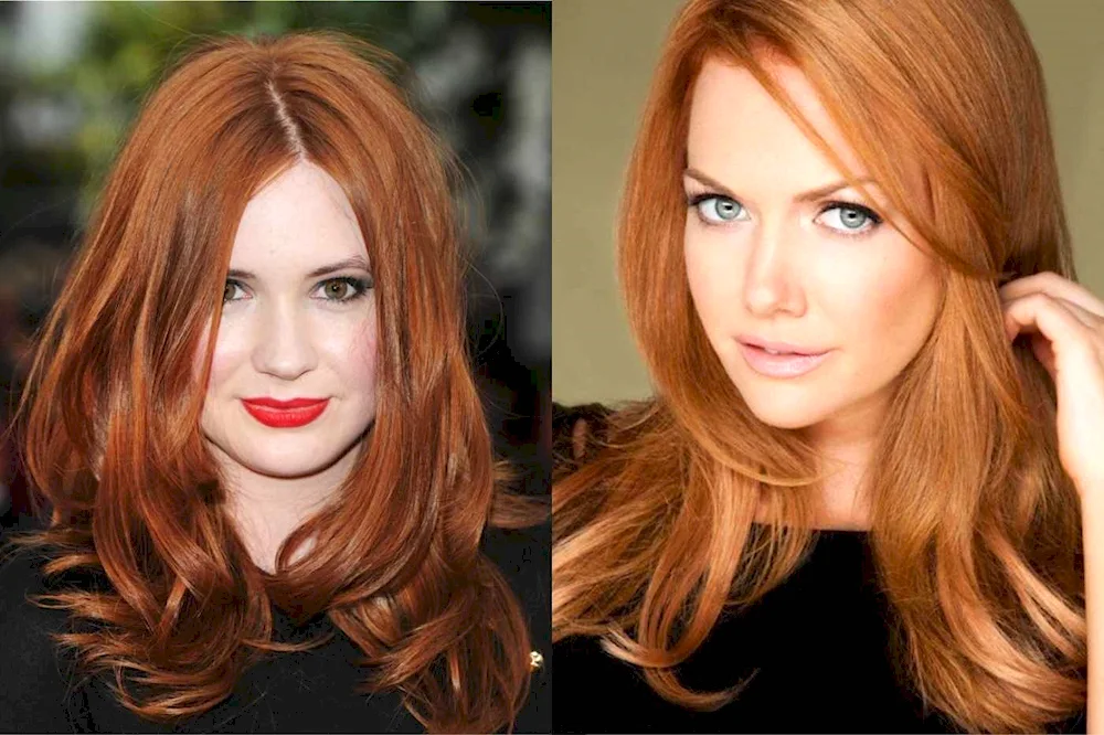 Karen Gillan dark copper colour colour