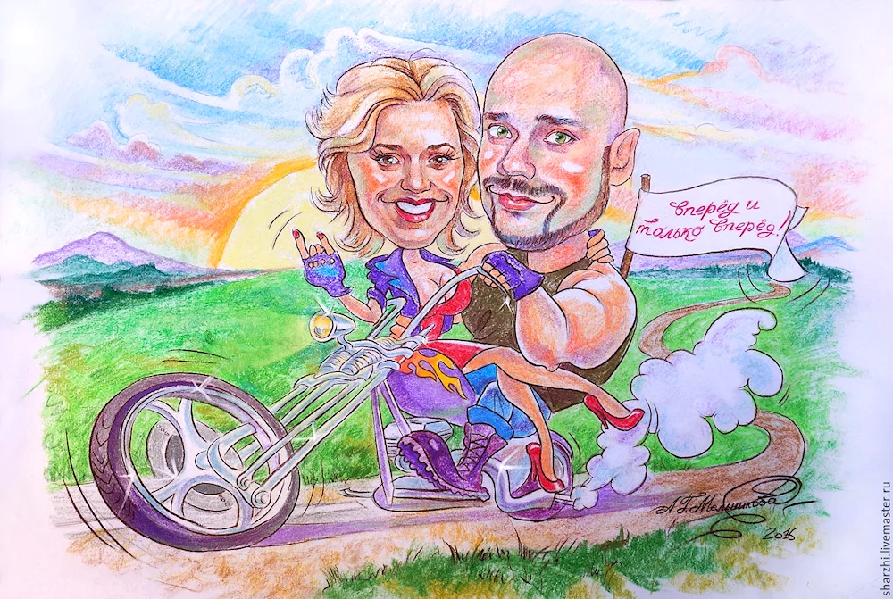 Motorbike caricature
