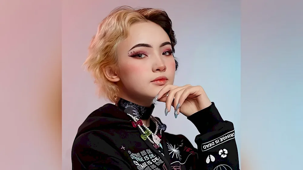 Sarah Marie Karda with white hair