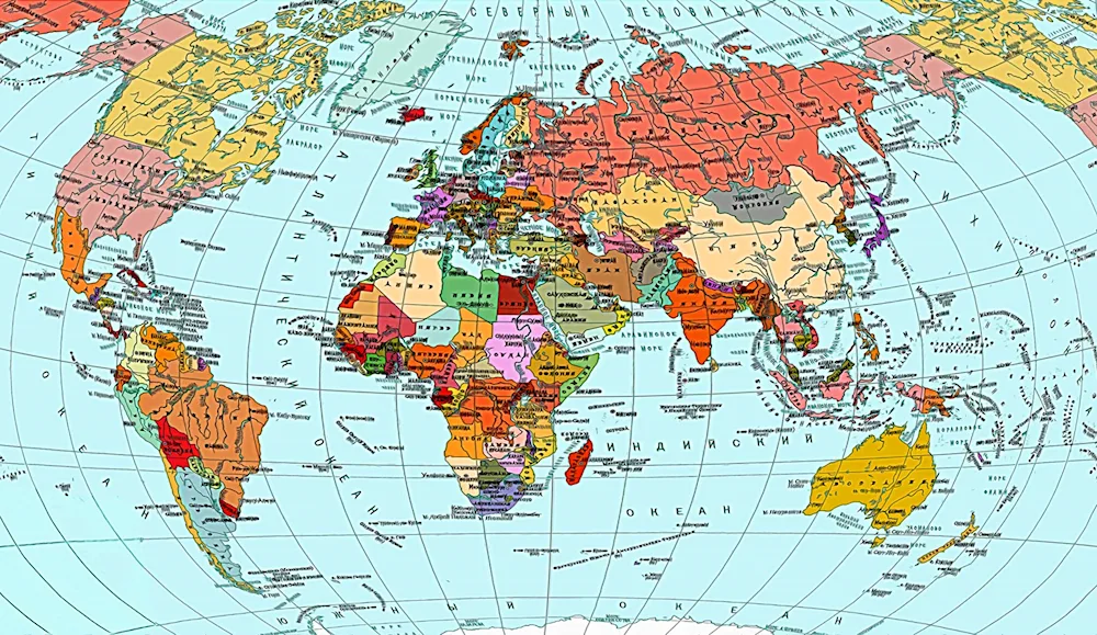 World map geographical political