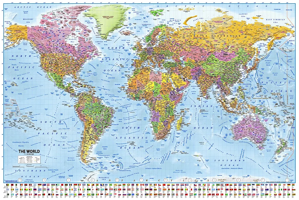 World map geographical political 2022