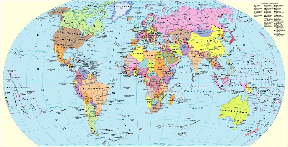 Map of the world geographical political 2022