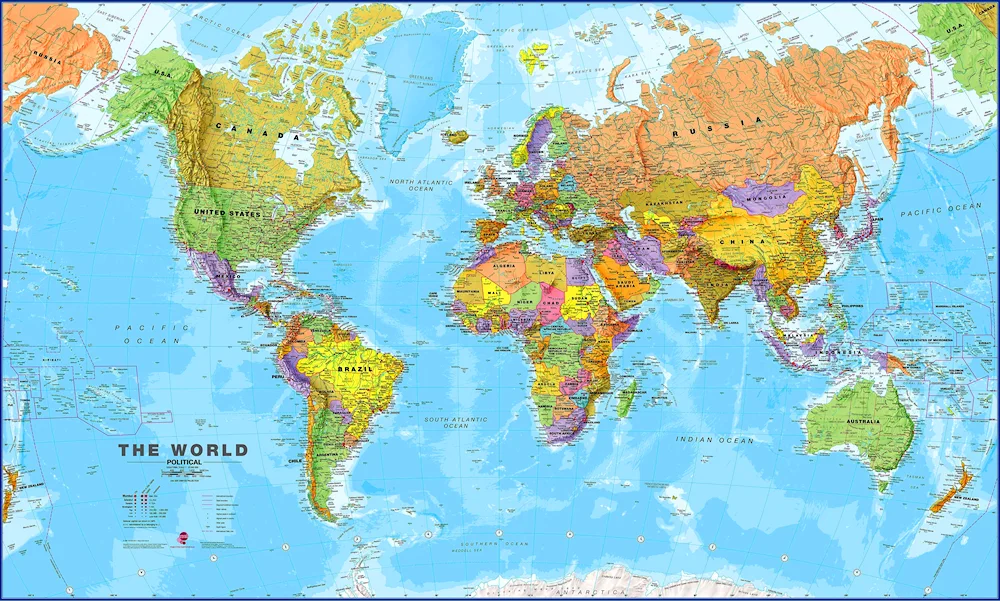 World map geographical political 2022