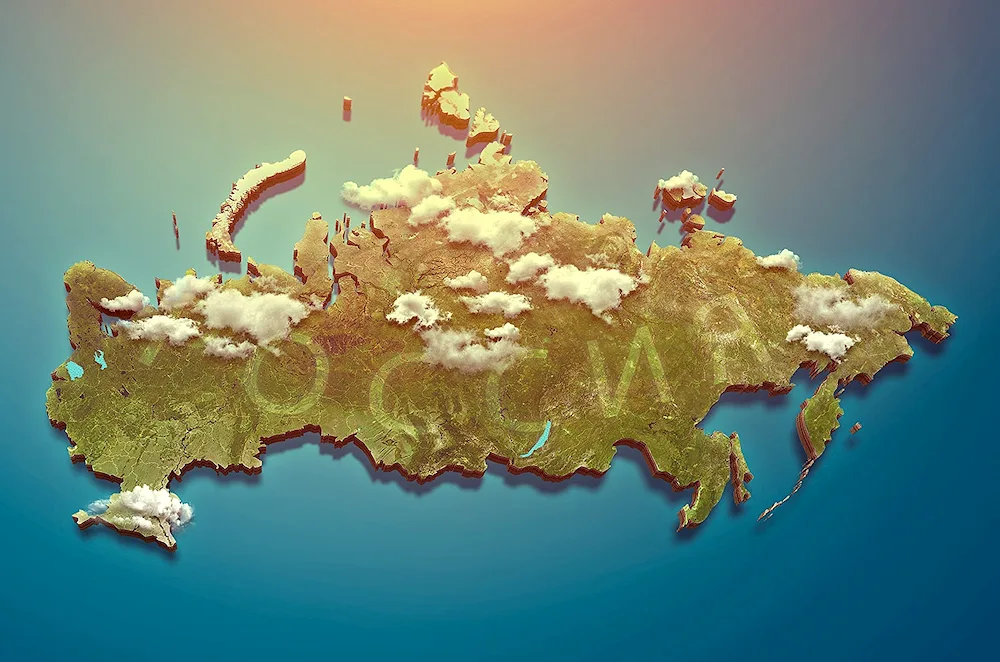 Russia map from space