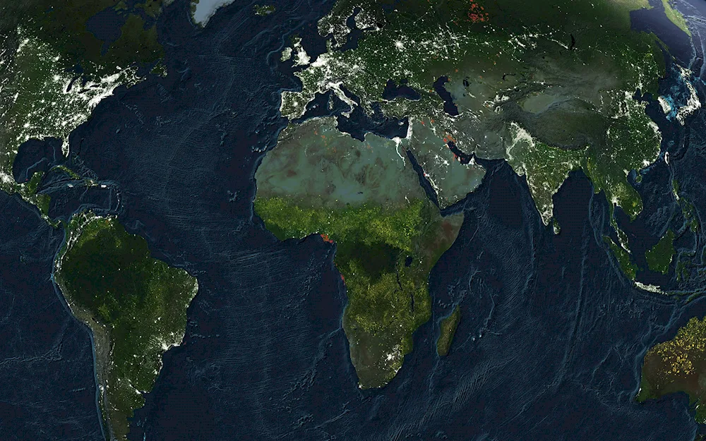 Russia on the globe