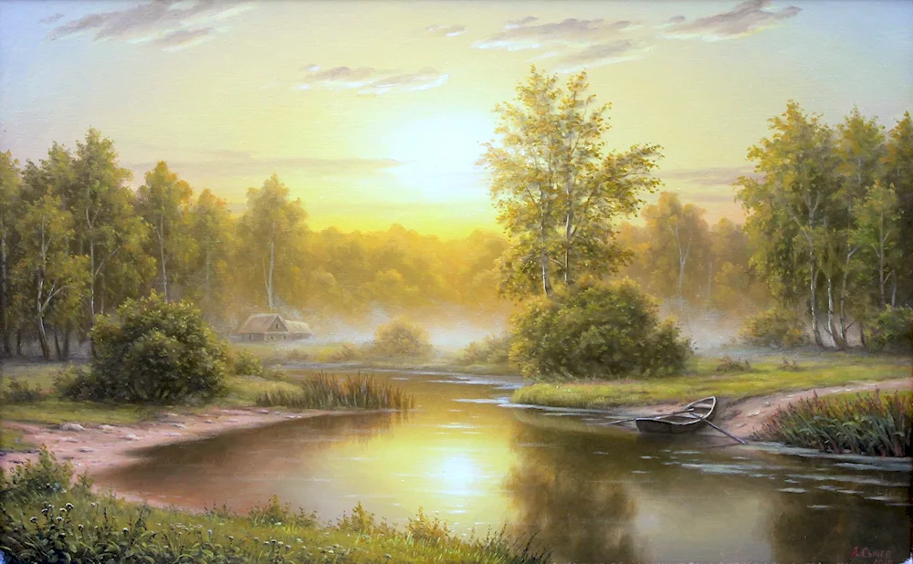 Painting ‘summer dawn’ artist Alexei Sarychev