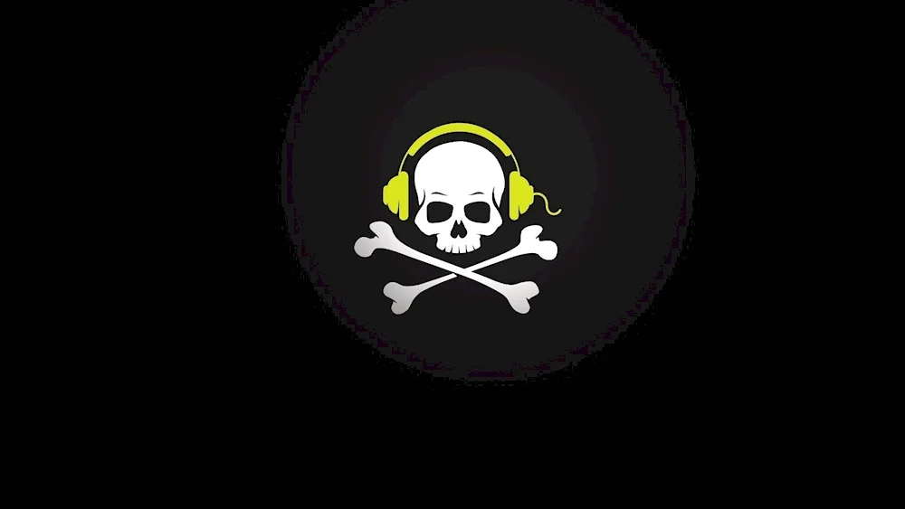 Skull on the desktop. ♪Jolly Roger Pirates of the Caribbean