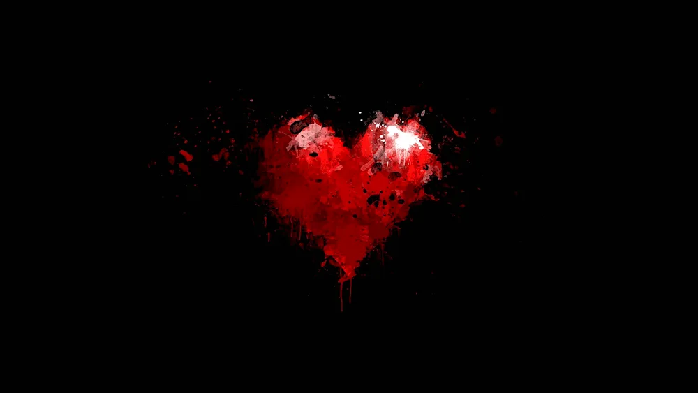 Hearts on black background