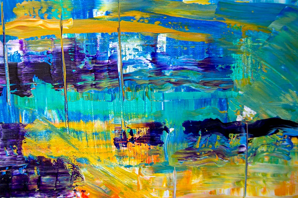 Paintings by abstractionist Blue Smith