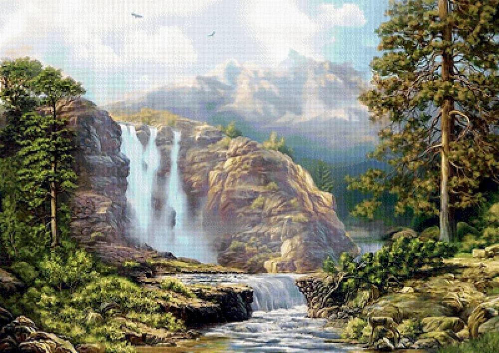 Paintings of waterfall Mark Keathley