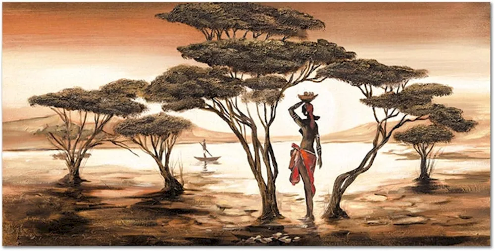 African painting. style