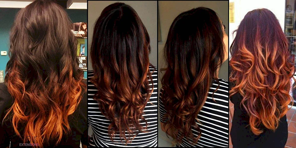 Copper auburn on long hair